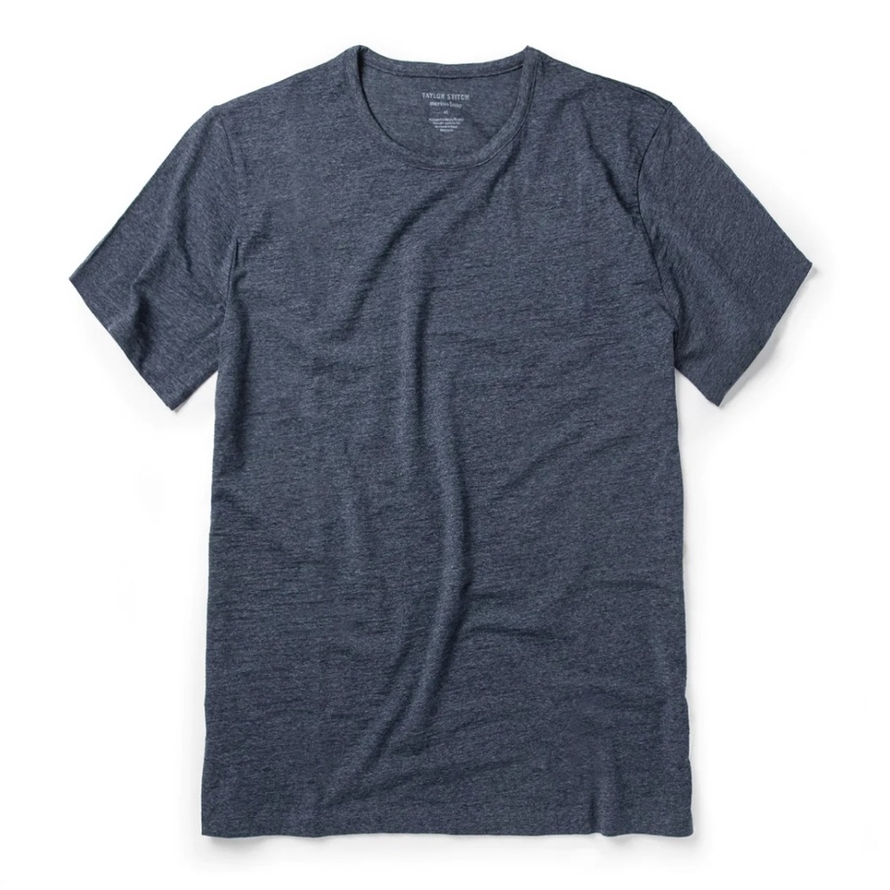 Taylor Stitch Merino Tee in Heather Navy size XL 44